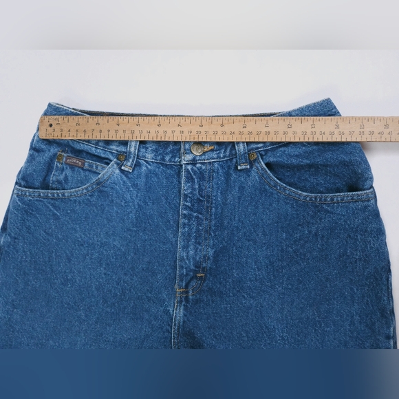 Riders Vintage High Waist Tapered Blue Denim 100% Cotton Mom Jeans 28x28 - Picture 5 of 15